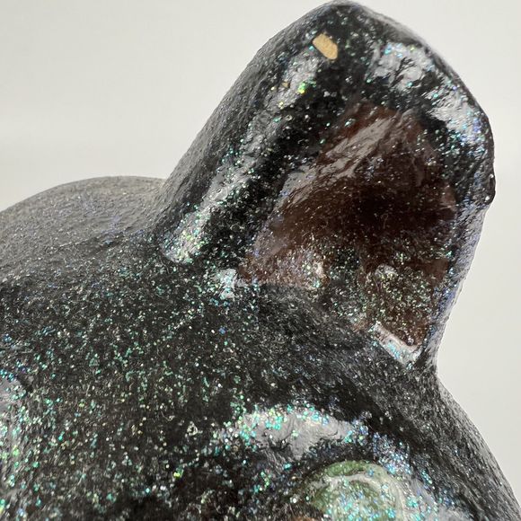 Vtg Folk Art Paper Mache Creepy Hissing Cat‎ Head Ornament Macabre Decor - Picture 13 of 14